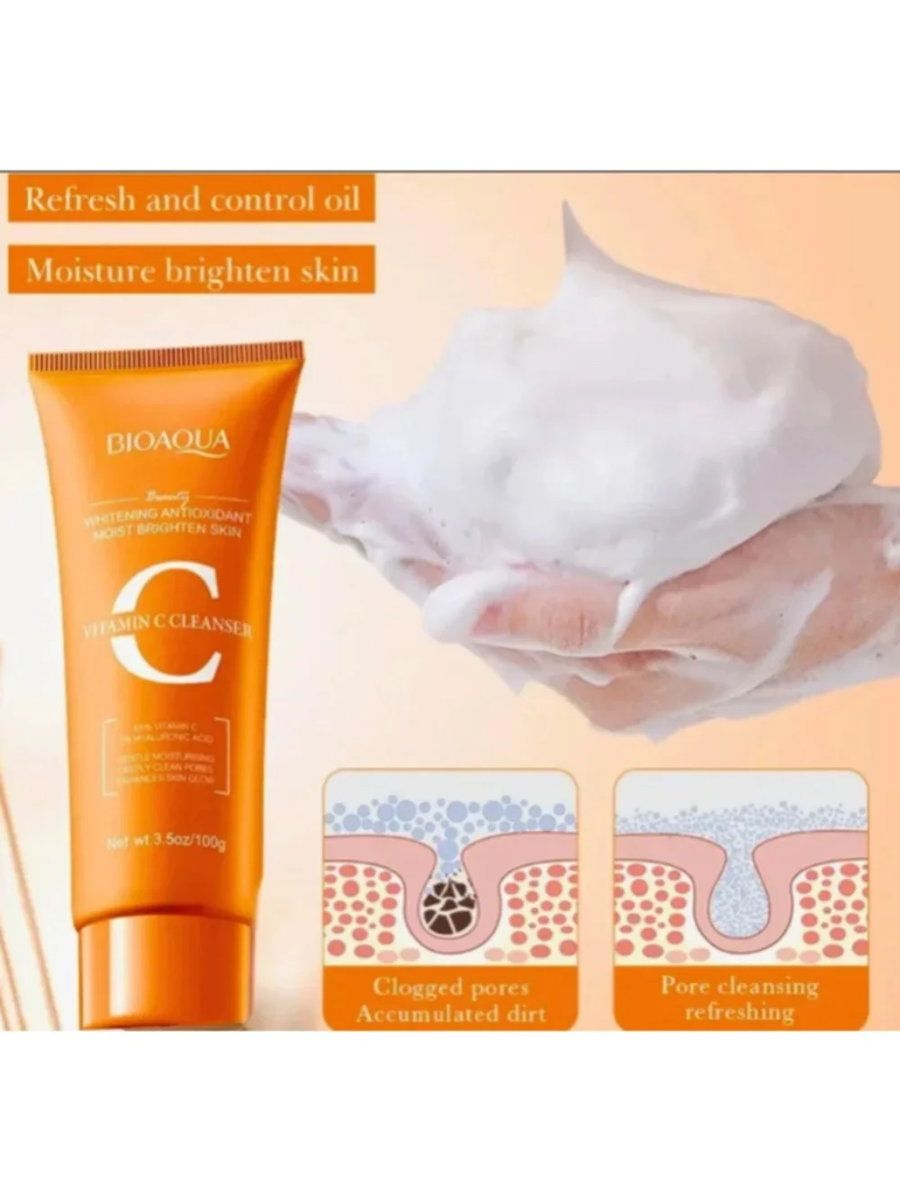 BIOAQUA Vitamin C Brightening Cleanser NEW
